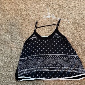 Amazing Black & White Spaghetti Strap Top Size L